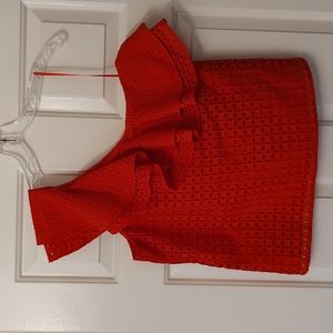 J. Crew Top, Red-Orange, Size 6